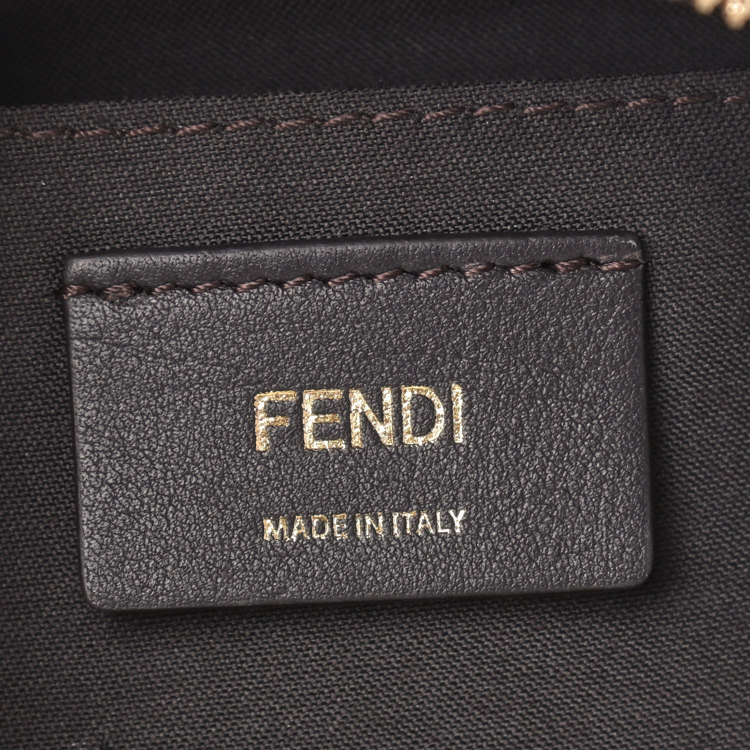 Fendi Glazed Fabric Vitello Century FF 1974 Stamp Patch Camera Case Mogano Panna Caramello 6 of 9