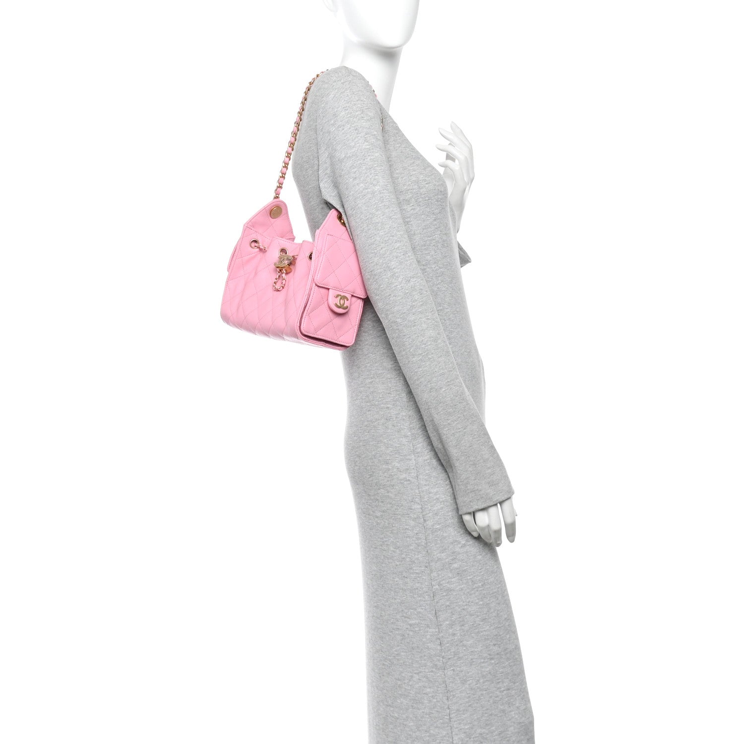 Chanel Caviar Quilted Mini Chanel 25 Handbag Pink 3 of 11