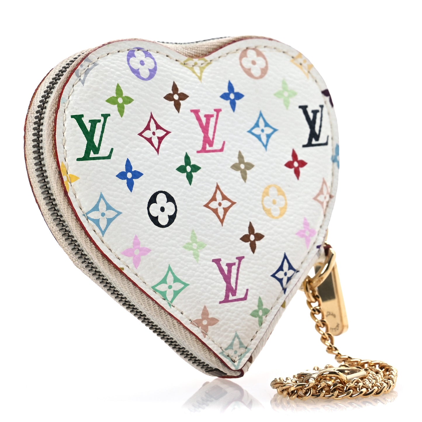 Monogram Multicolor Coeur Heart Coin Purse White