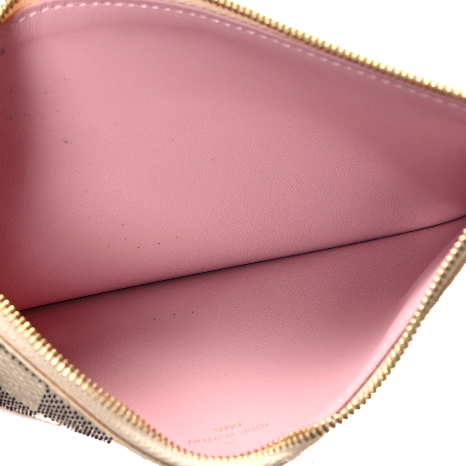 Louis Vuitton Damier Azur Felicie Chain Wallet Zippered Insert Rose Ballerine 5 of 9
