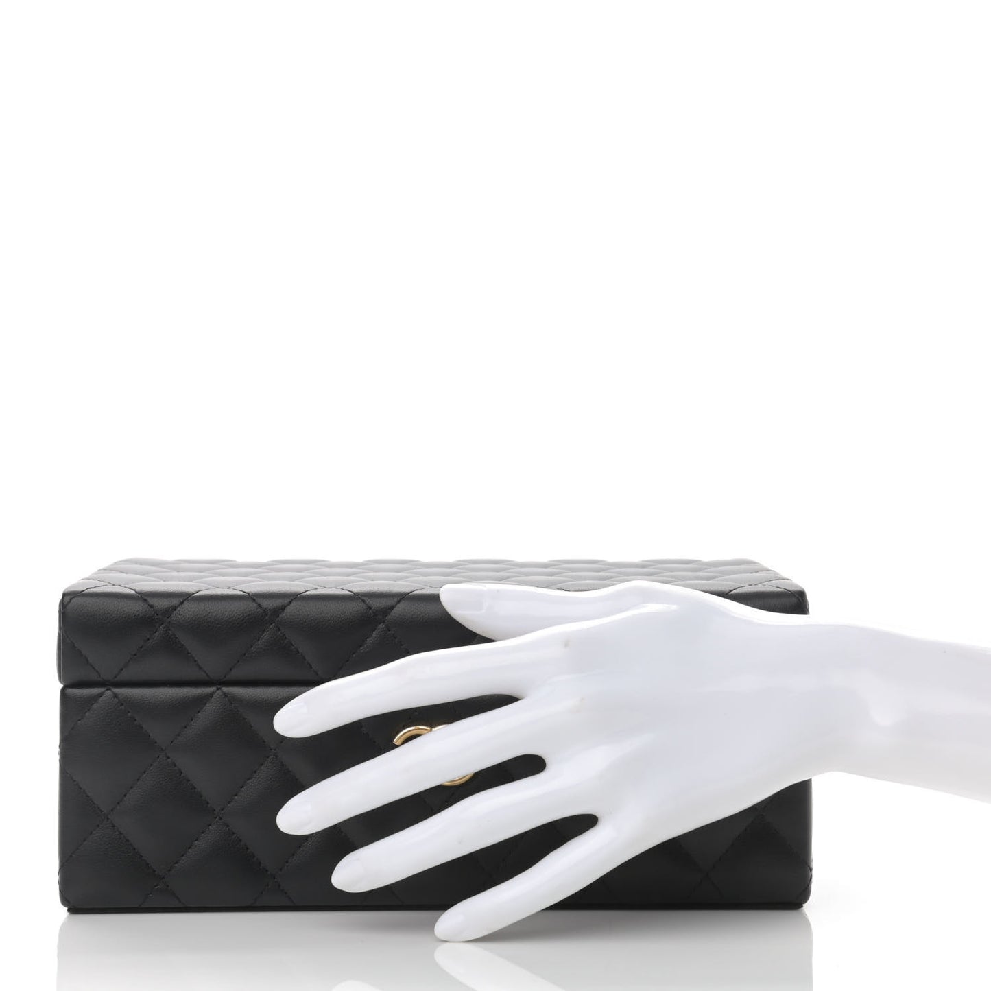 Lambskin Quilted Jewelry Case Black