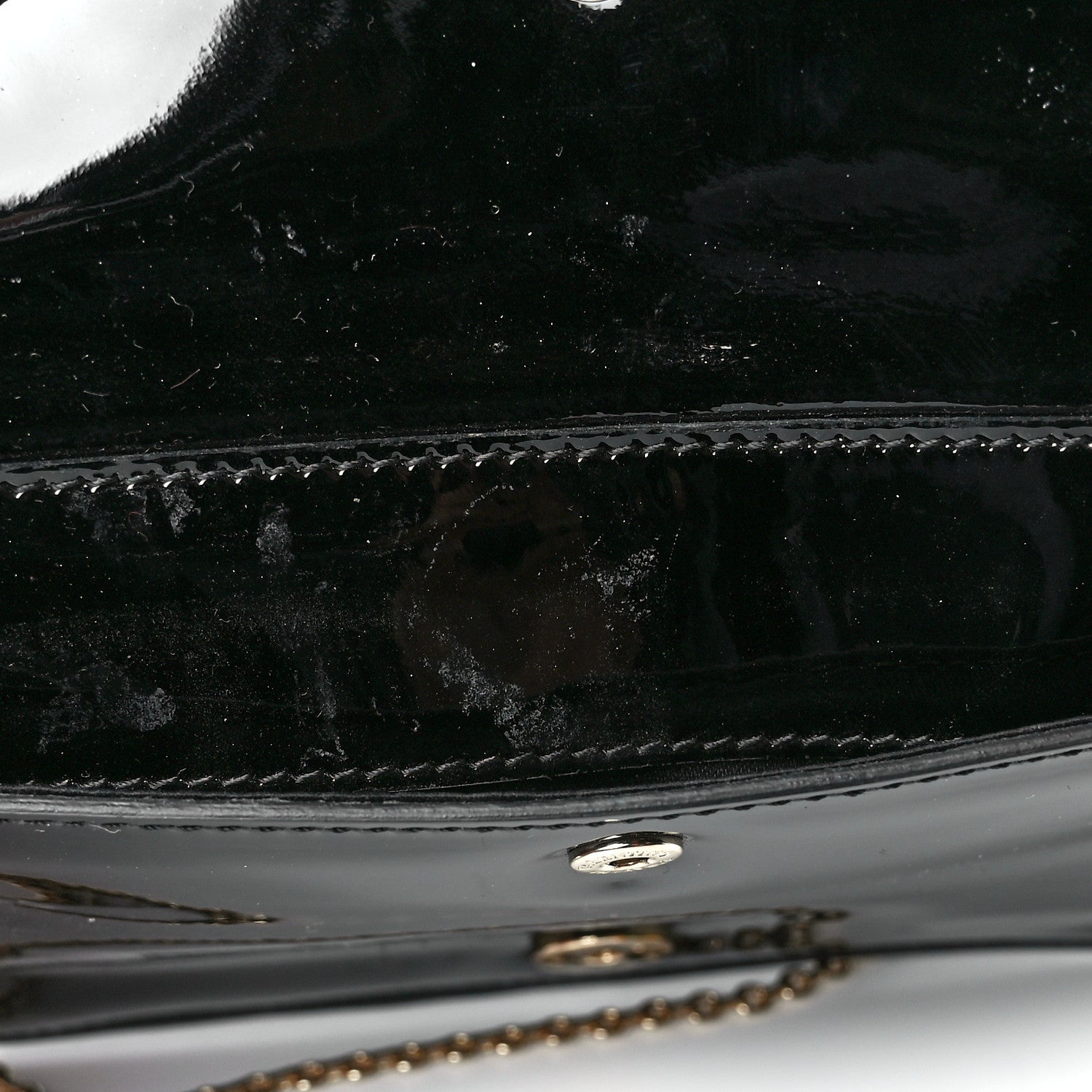 Valentino Garavani Patent Rockstud Wallet On Chain Black 12 of 12