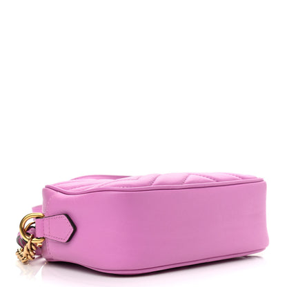 Gucci Calfskin Matelasse Mini GG Marmont Chain Shoulder Bag Candy Mousse 4 of 10