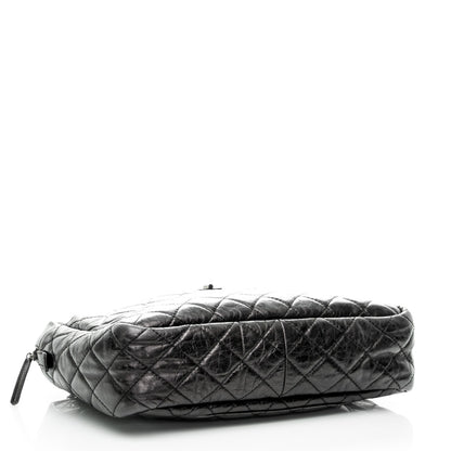 Chanel Metallic Aged Calfskin Quilted Large Reissue Camera Case Black 4 of 7