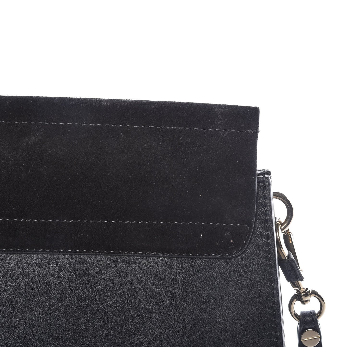 Suede Calfskin Medium Faye Shoulder Bag Black