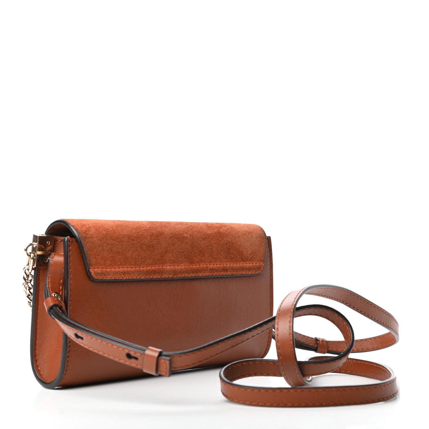 Chloe Suede Calfskin Mini Faye Shoulder Bag Tobacco 3 of 9