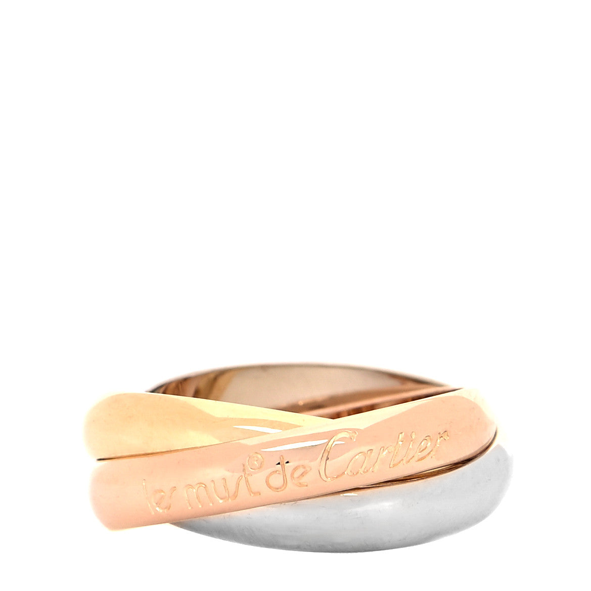 Cartier 18K Pink Yellow White Gold Classic Les Must De Cartier Trinity Ring 53 6.25 1 of 6