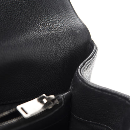 Saint Laurent Sheepskin Matelasse Chevron Monogram Medium College Bag Black 15 of 18