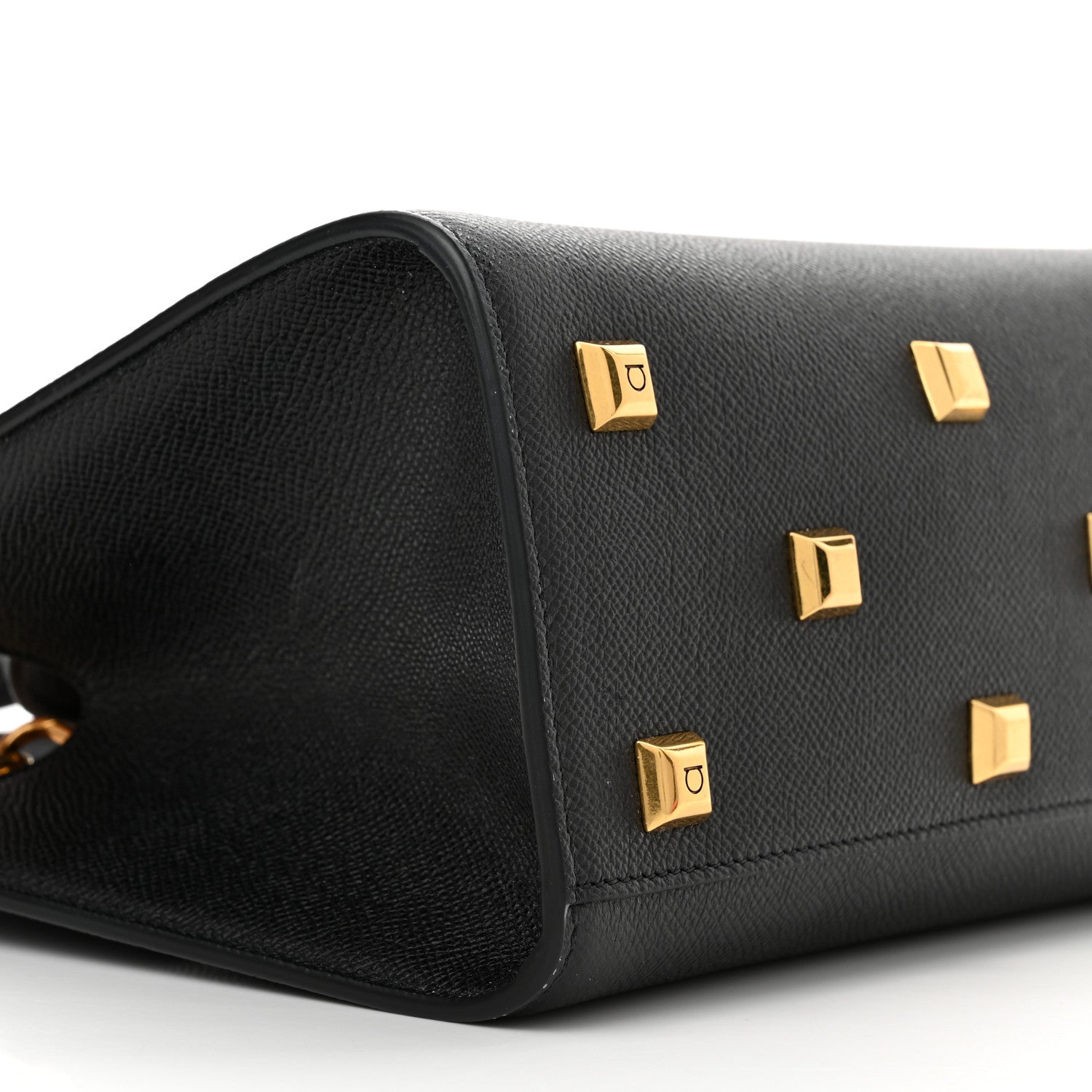 Salvatore Ferragamo Calfskin Small The Studio Box Bag Black 9 of 10