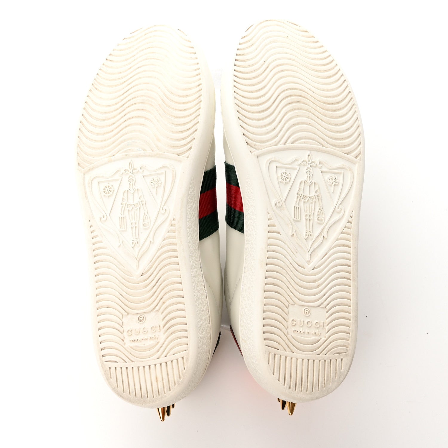 Gucci Calfskin Web Pearl Studded Womens Ace Sneakers 35 White 6 of 15