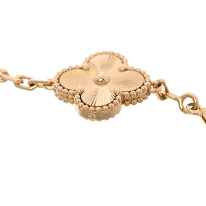 Van Cleef & Arpels 18K Yellow Gold 5 Motifs Guilloche Vintage Alhambra Bracelet 4 of 4