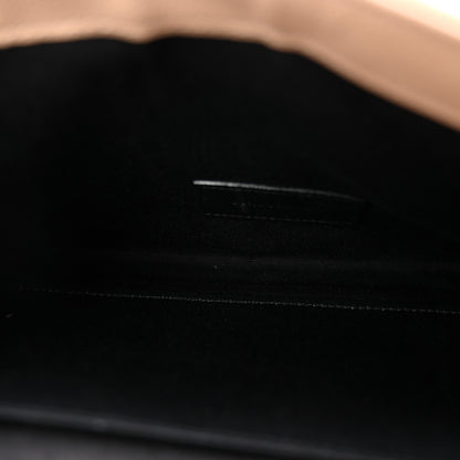 Saint Laurent Grain De Poudre Matelasse Chevron Monogram Envelope Clutch Dark Beige 5 of 11