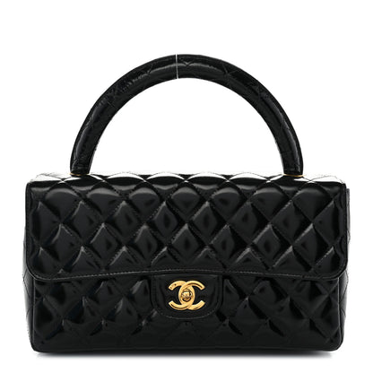 Chanel Patent Quilted Medium Rectangular Kelly Flap Bag Black 1 of 10