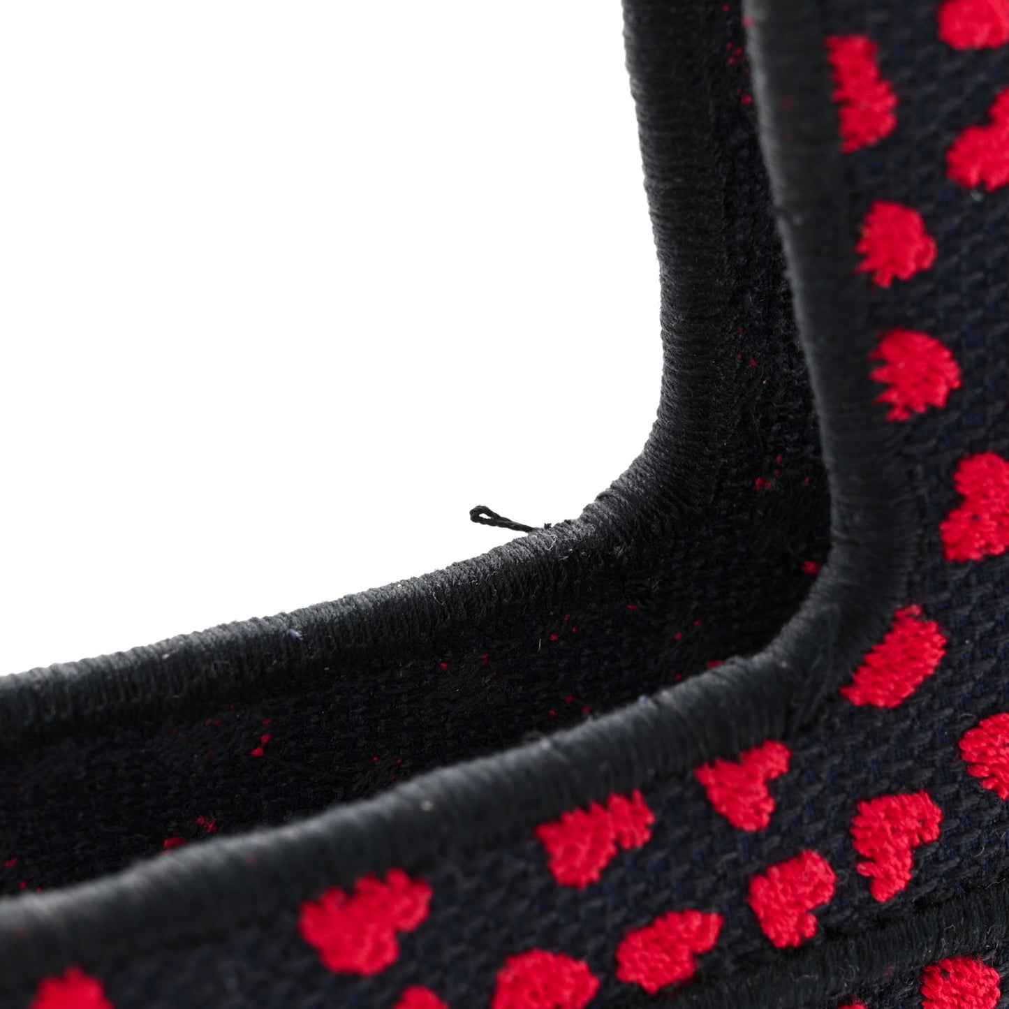 Canvas Embroidered Pop Heart I Love Paris Mini Book Tote Red Multicolor