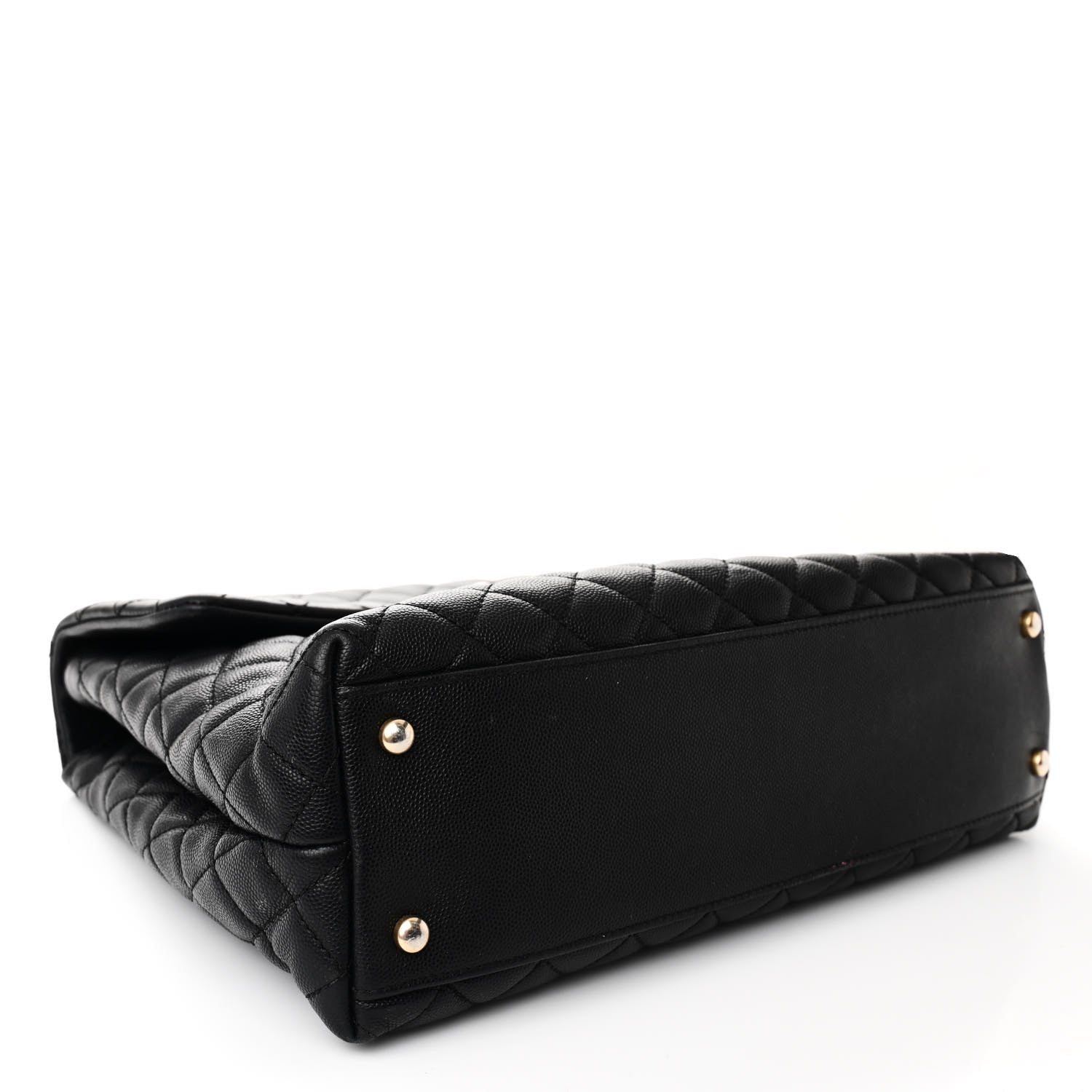 Chanel Caviar Lizard Quilted Large Coco Handle Flap Black 4 of 12