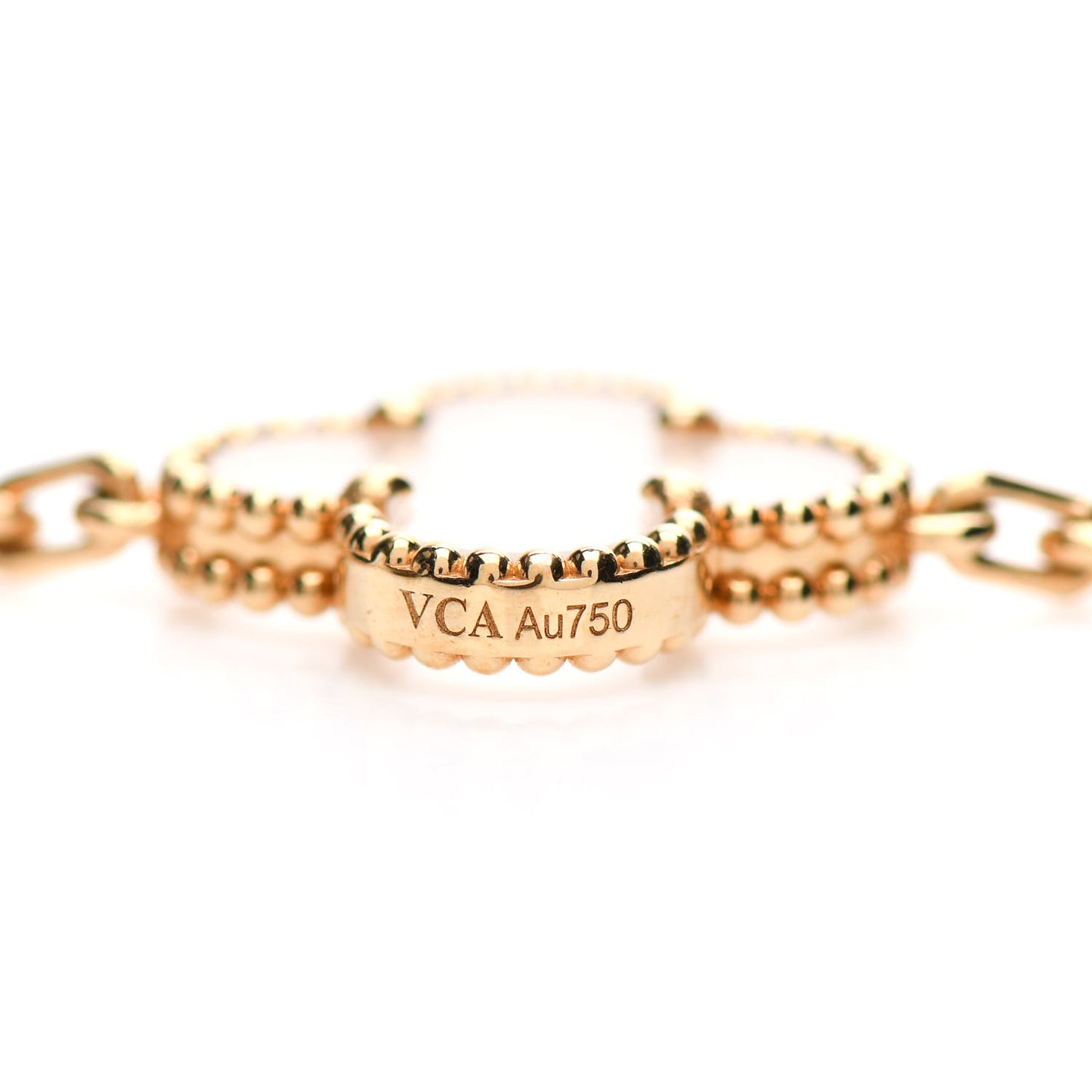 18K Yellow Gold Rock Crystal 20 Motifs Vintage Alhambra Necklace