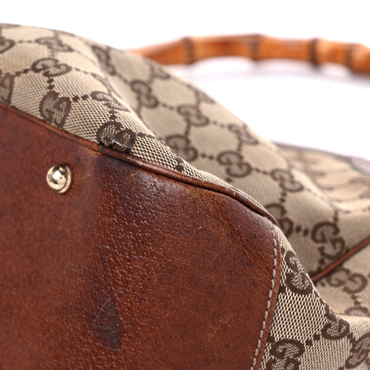 Monogram Bamboo Top Handle Bag Brown