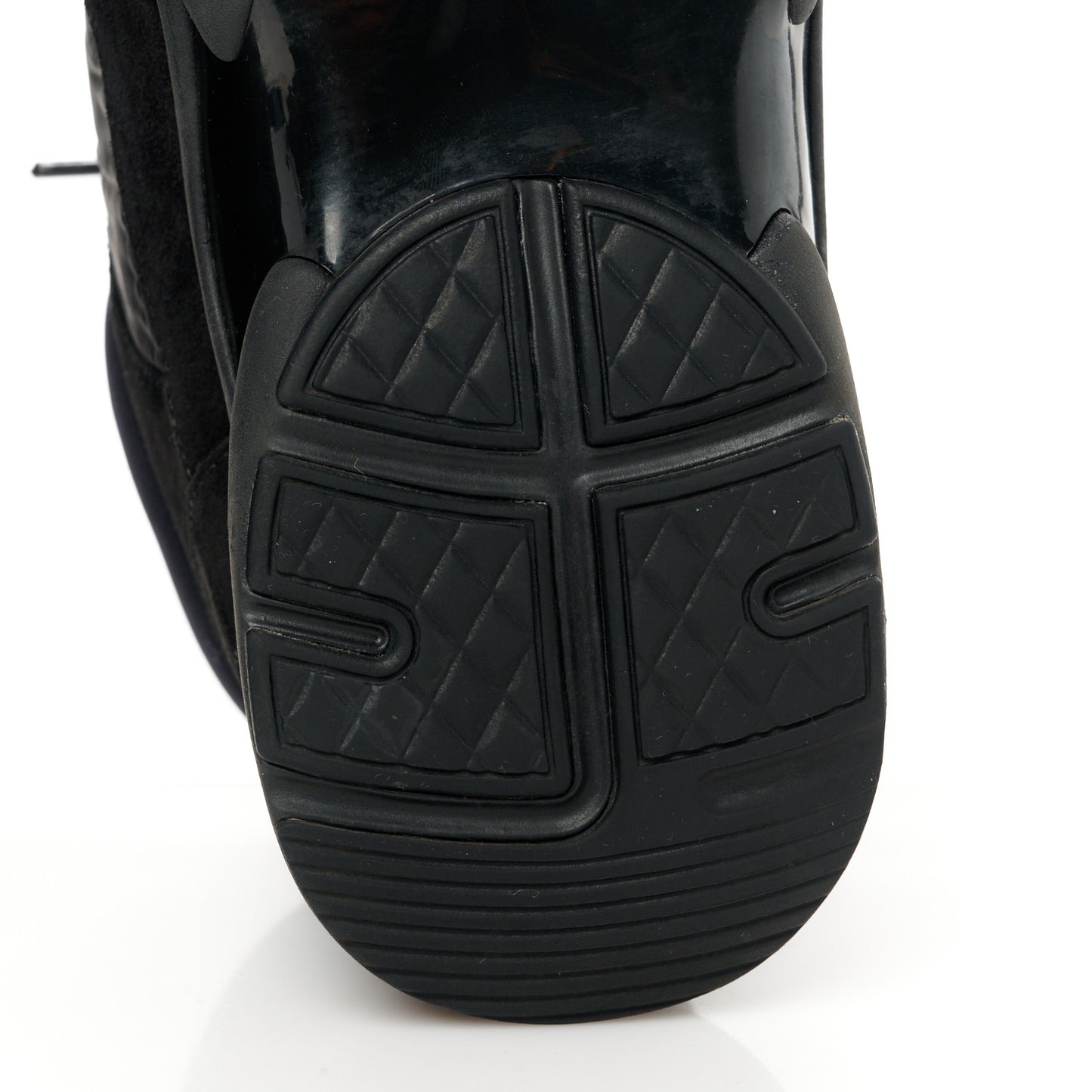 Nylon Calfskin Suede CC Sneakers 38.5 Black