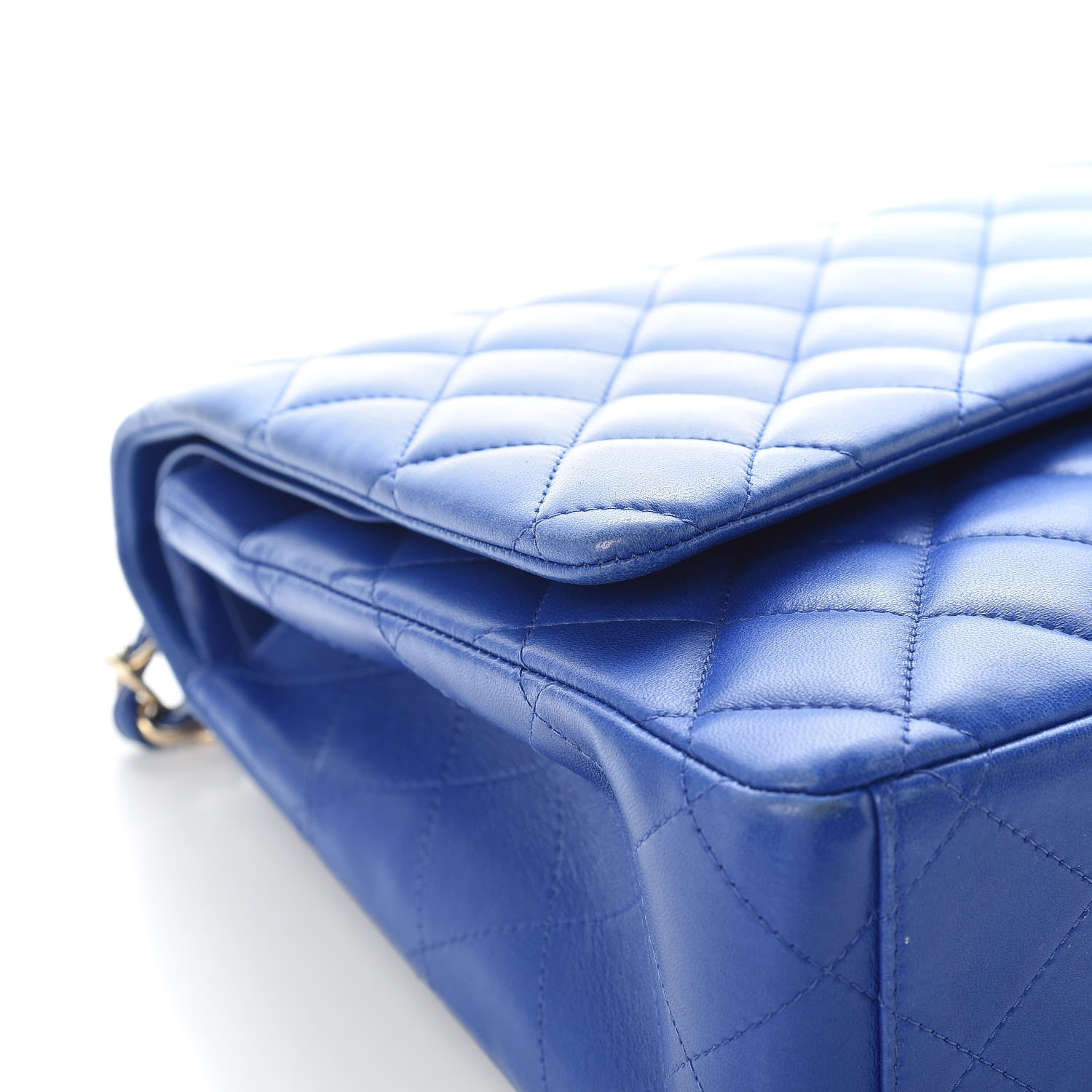 Chanel Lambskin Quilted Maxi Double Flap Blue 15 of 19