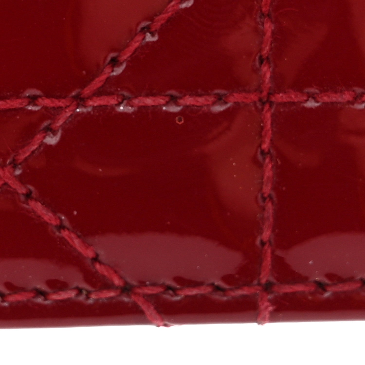 Christian Dior CHRISTIAN DIOR Patent Cannage Lady Dior 5-Gusset Card Holder Scarlet 14 of 16