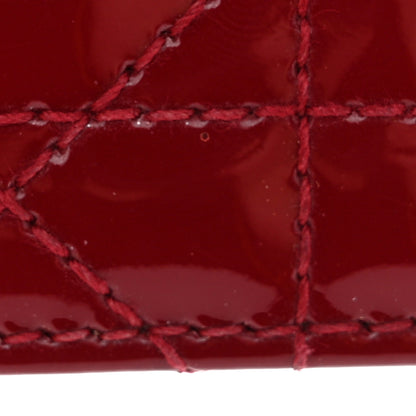 Christian Dior CHRISTIAN DIOR Patent Cannage Lady Dior 5-Gusset Card Holder Scarlet 14 of 16