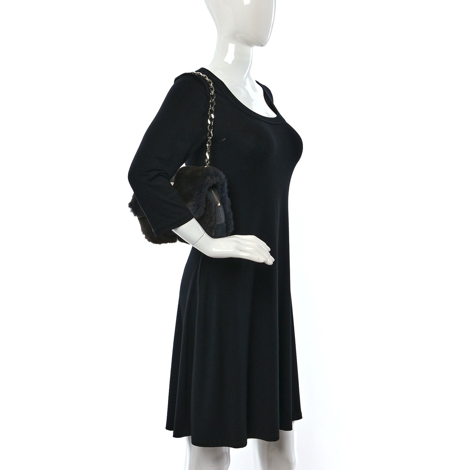 Chanel Rabbit Fur Sport Flap Dark Grey 2 of 10