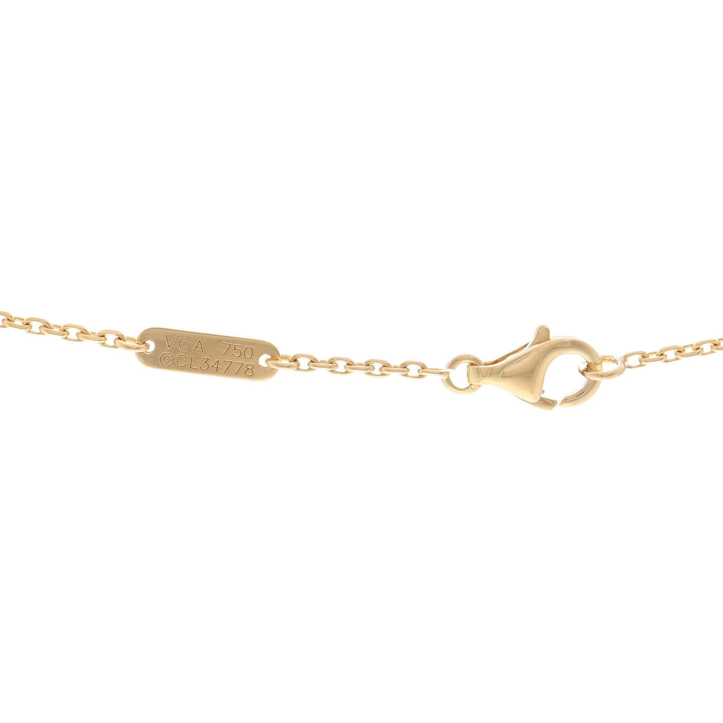 18K Yellow Gold Diamond Vintage Alhambra Pendant Necklace