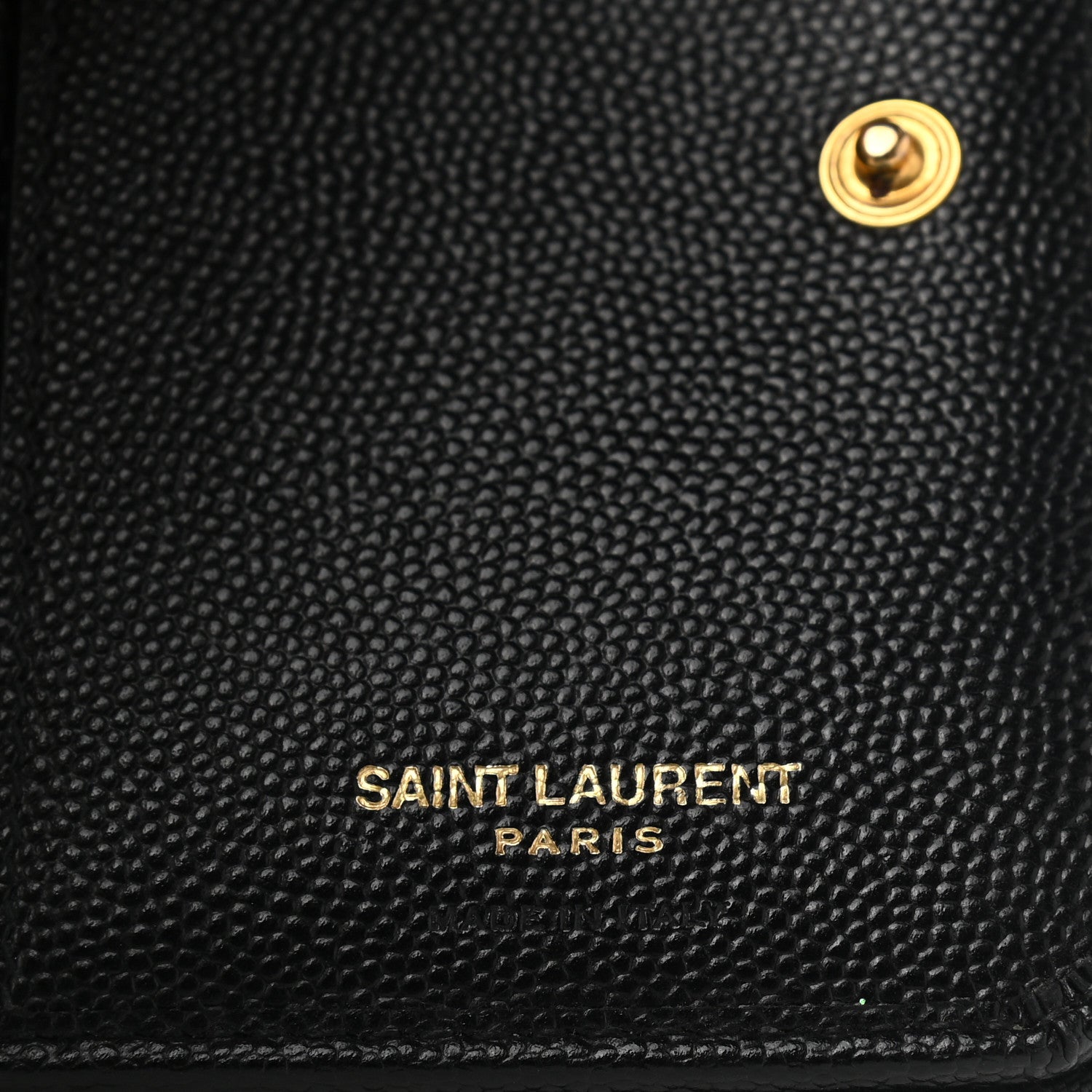 Saint Laurent Grain De Poudre Matelasse Chevron Monogram Compact Zip Around Wallet Black 6 of 8