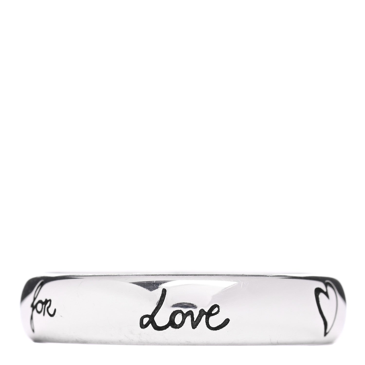 Gucci Sterling Silver Blind for Love Band Ring 63 10.25 1 of 5