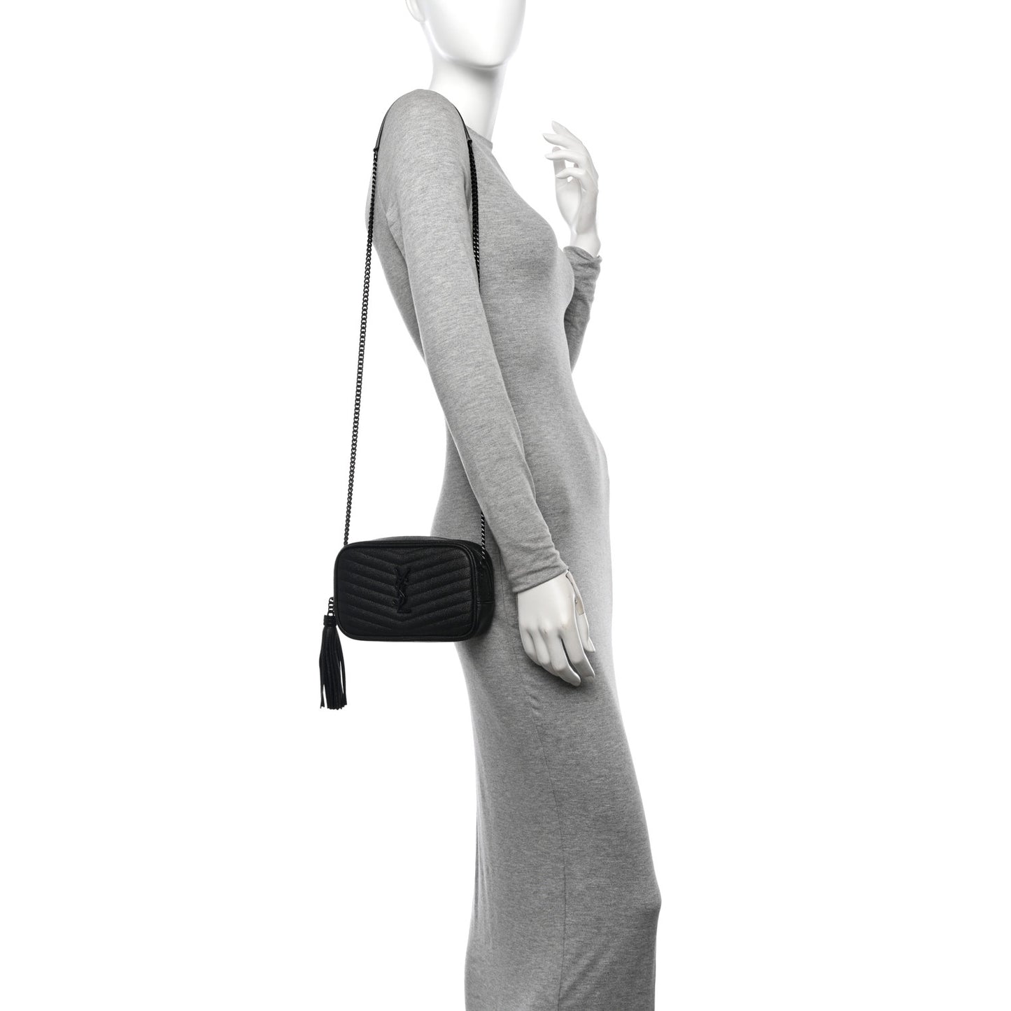 Grain De Poudre Matelasse Monochrome Monogram Mini Lou Camera Bag Black