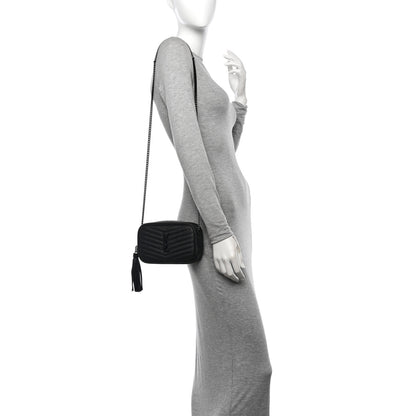 Saint Laurent Grain De Poudre Matelasse Monochrome Monogram Mini Lou Camera Bag Black 2 of 10