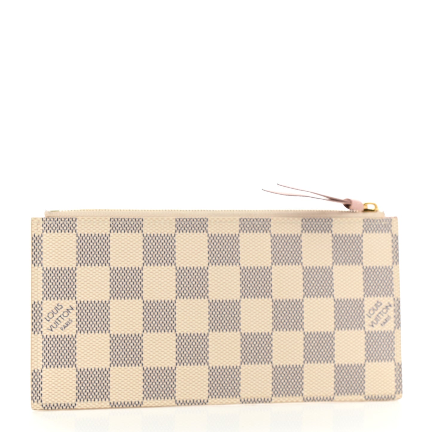 Damier Azur Felicie Chain Wallet Zippered Insert Rose Ballerine