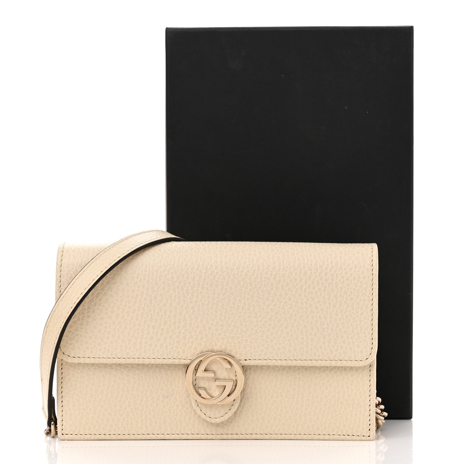Gucci Dollar Calfskin Interlocking G Chain Wallet Ivoire 11 of 11