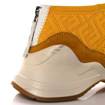 Fendi Technical 3D Mesh Womens FFluid Zip Up Sneakers 37 Reggae Corn White 7 of 16