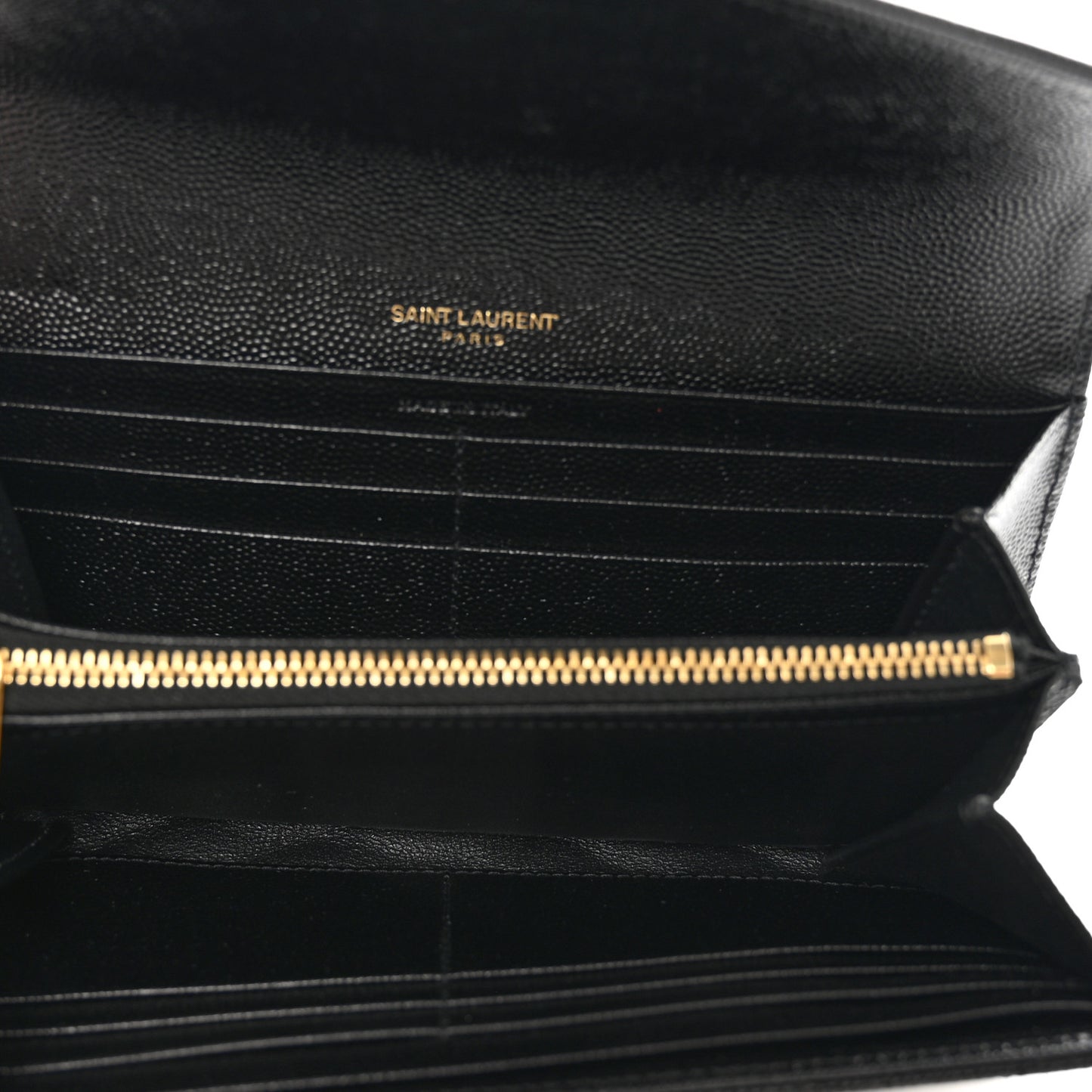 Grain De Poudre Matelasse Chevron Monogram Flap Wallet Black