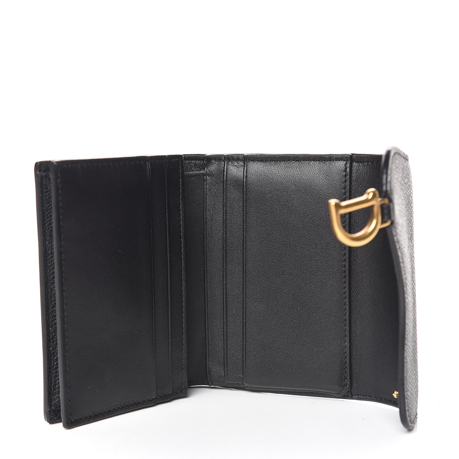 Christian Dior Calfskin Saddle Card Holder Black 5 of 8