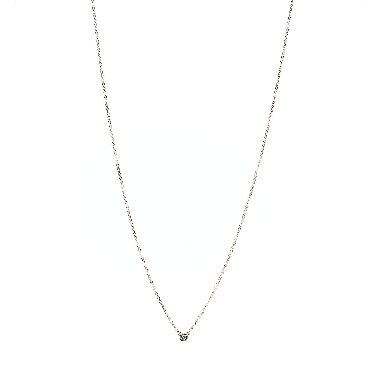 18K Rose Gold Diamond .03ct Elsa Peretti Diamonds by the Yard Pendant Necklace
