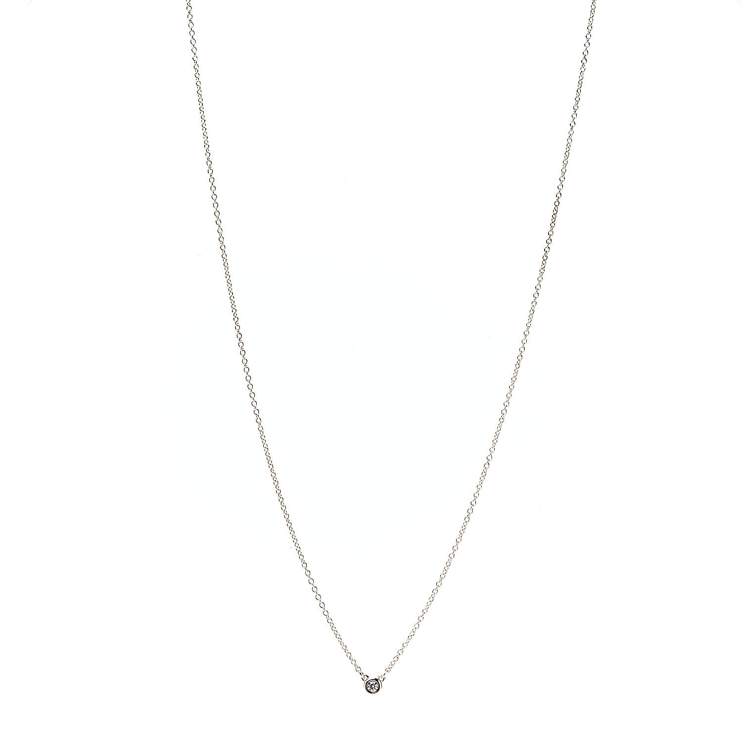 Tiffany 18K Rose Gold Diamond .03ct Elsa Peretti Diamonds by the Yard Pendant Necklace 1 of 5