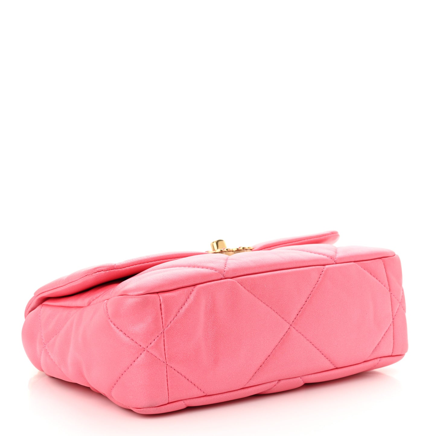 Shiny Lambskin Quilted Medium Chanel 19 Flap Pink