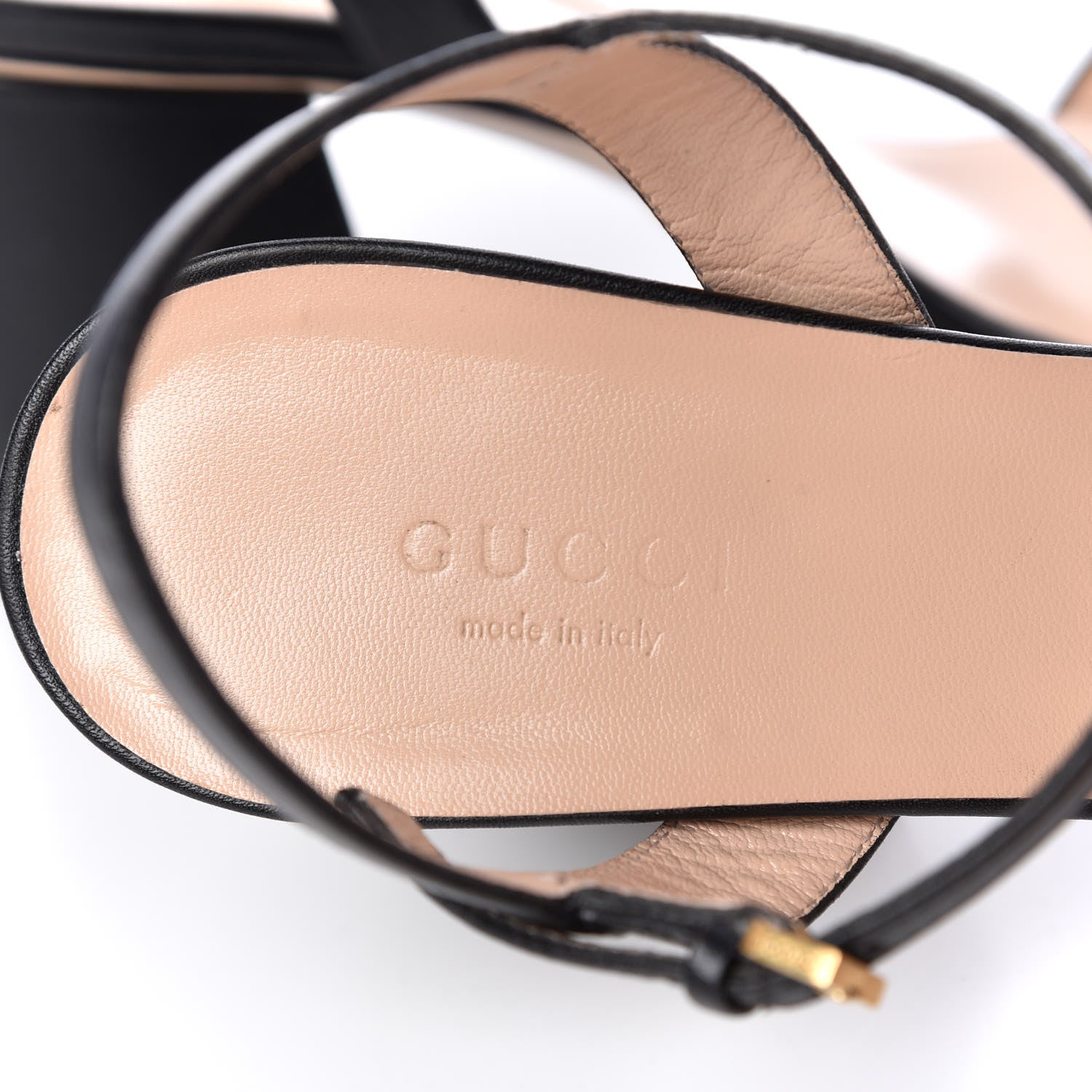 Gucci Lifford Calfskin GG Marmont Ankle Wrap 75mm Sandals 38.5 Black 6 of 11