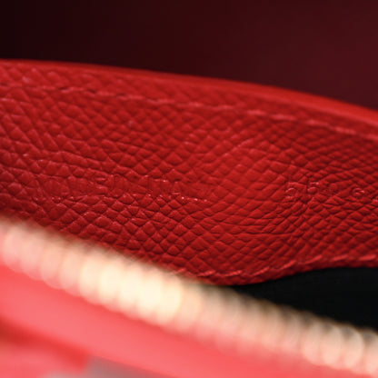 Balenciaga Signature Grained Calfskin Logo XXS Ville Top Handle Bag Rouge Lantern Black 6 of 12