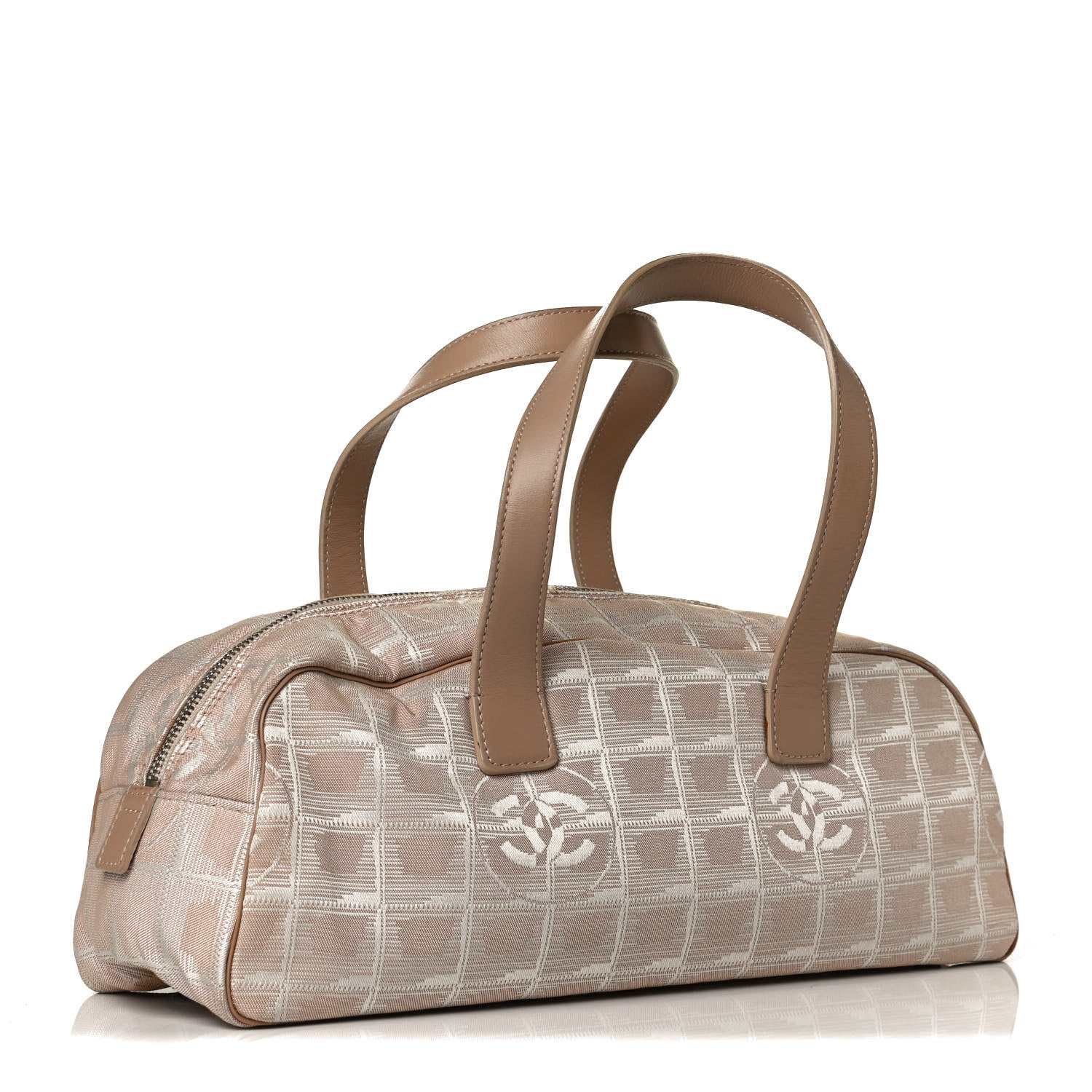 Chanel Nylon Travel Bowler Beige 3 of 13