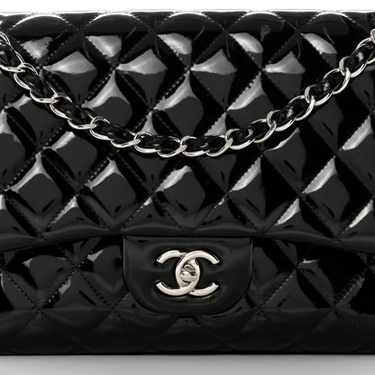 Chanel Patent Quilted Jumbo Double Flap Black 8 of 17