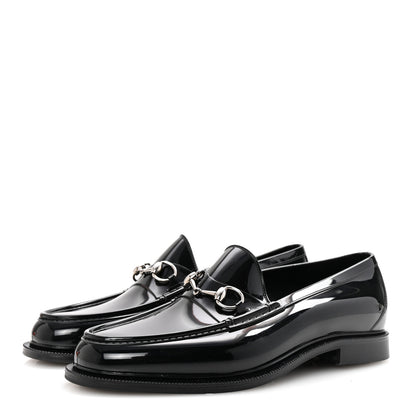 Gucci Rubber Mens Horsebit Moccasin Loafers 10 Black 4 of 9