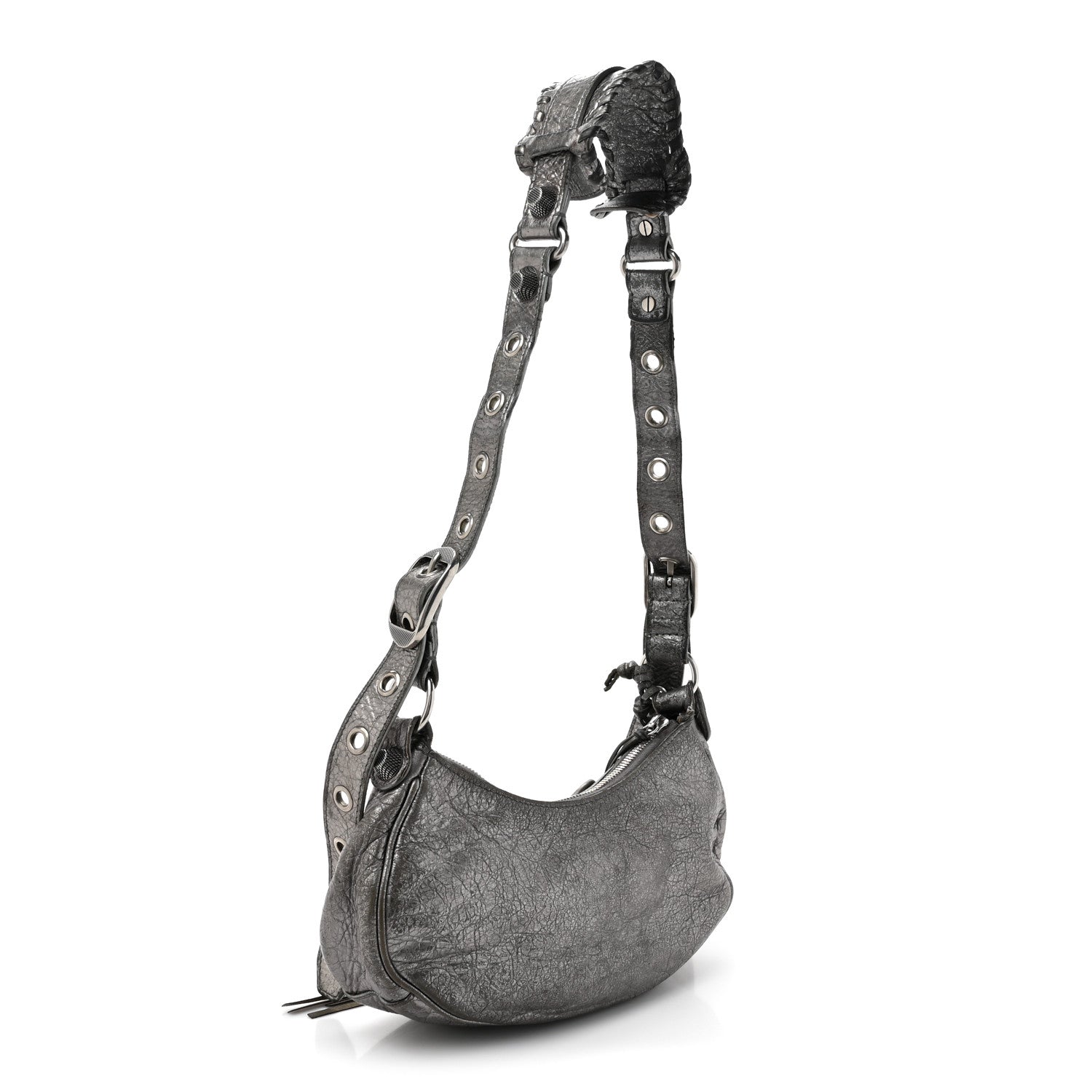 Balenciaga Metallic Agneau Arena Le Cagole Shoulder Bag XS Silver 4 of 17