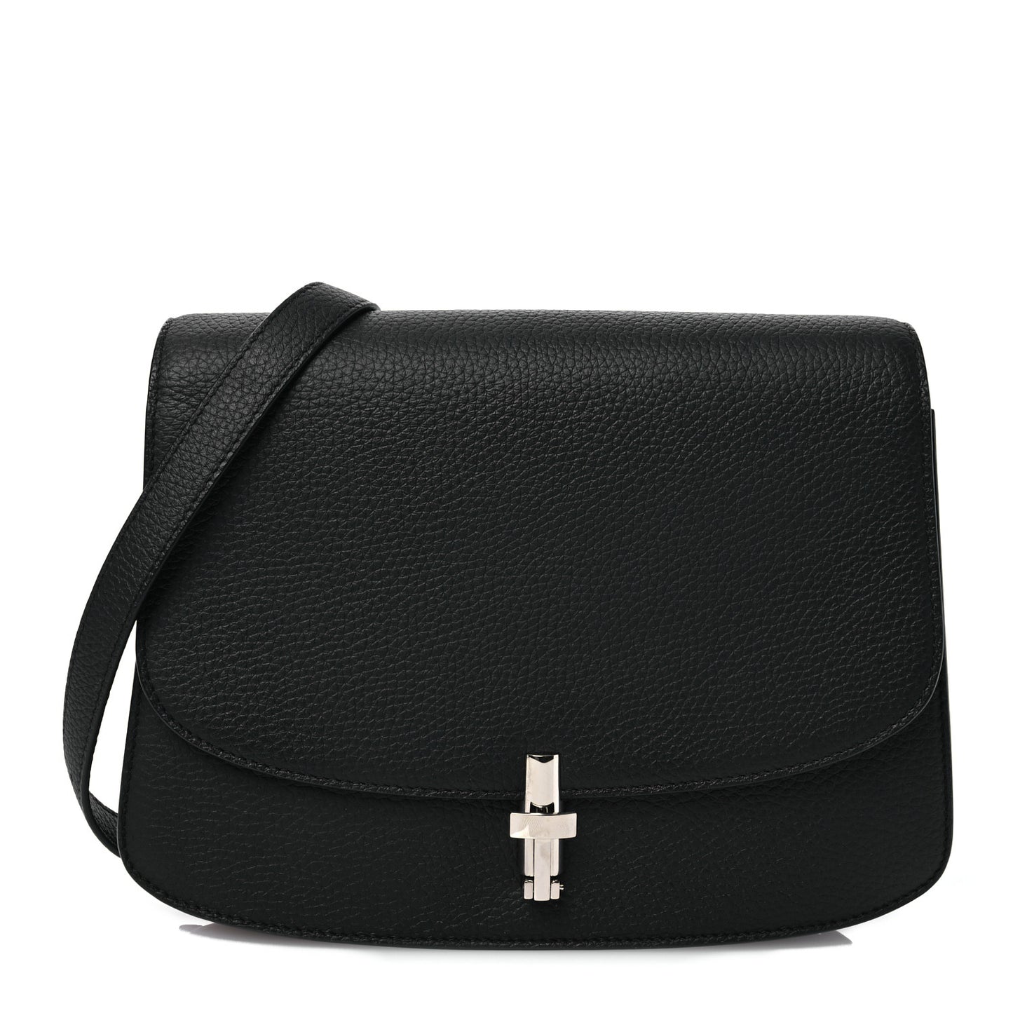 Stamped Saddle Calfskin The Sofia 10 Shoulder Bag Black