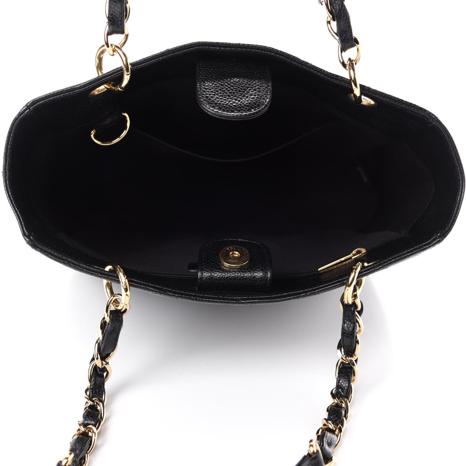 Chanel Caviar Quilted Petit Shopping Tote PST Black 5 of 10