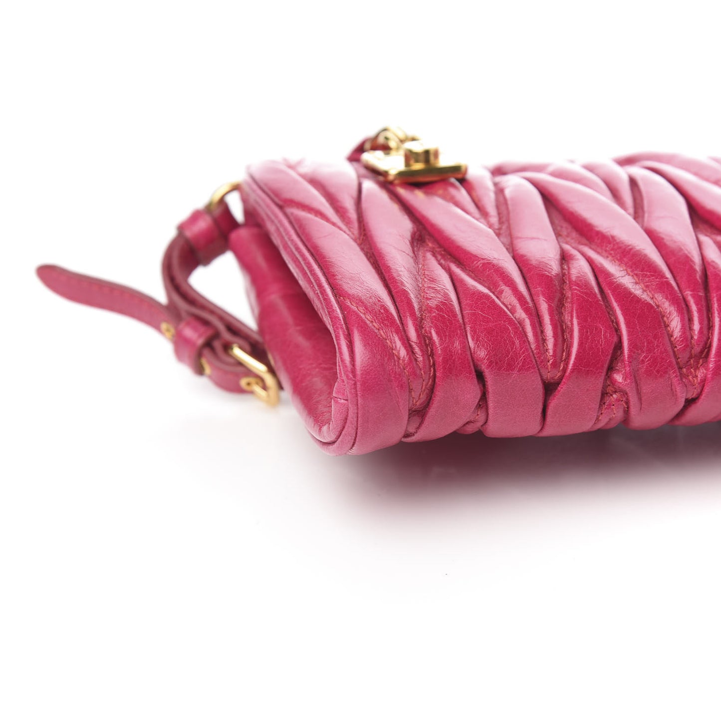 Nappa Matelasse Lux Wristlet Fuxia