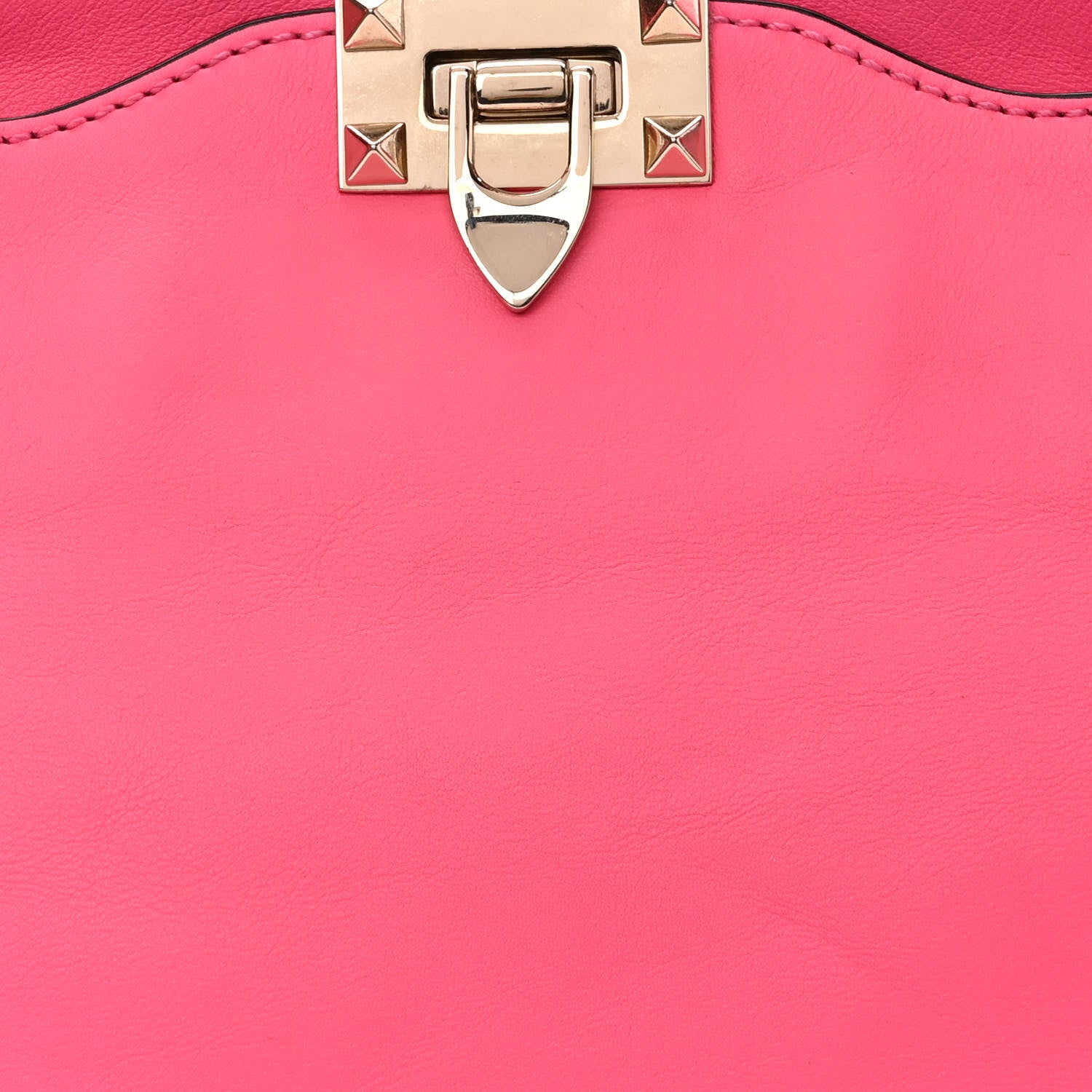 Valentino Garavani Vitello Medium Rockstud Tote Fuxia Fluo 7 of 13