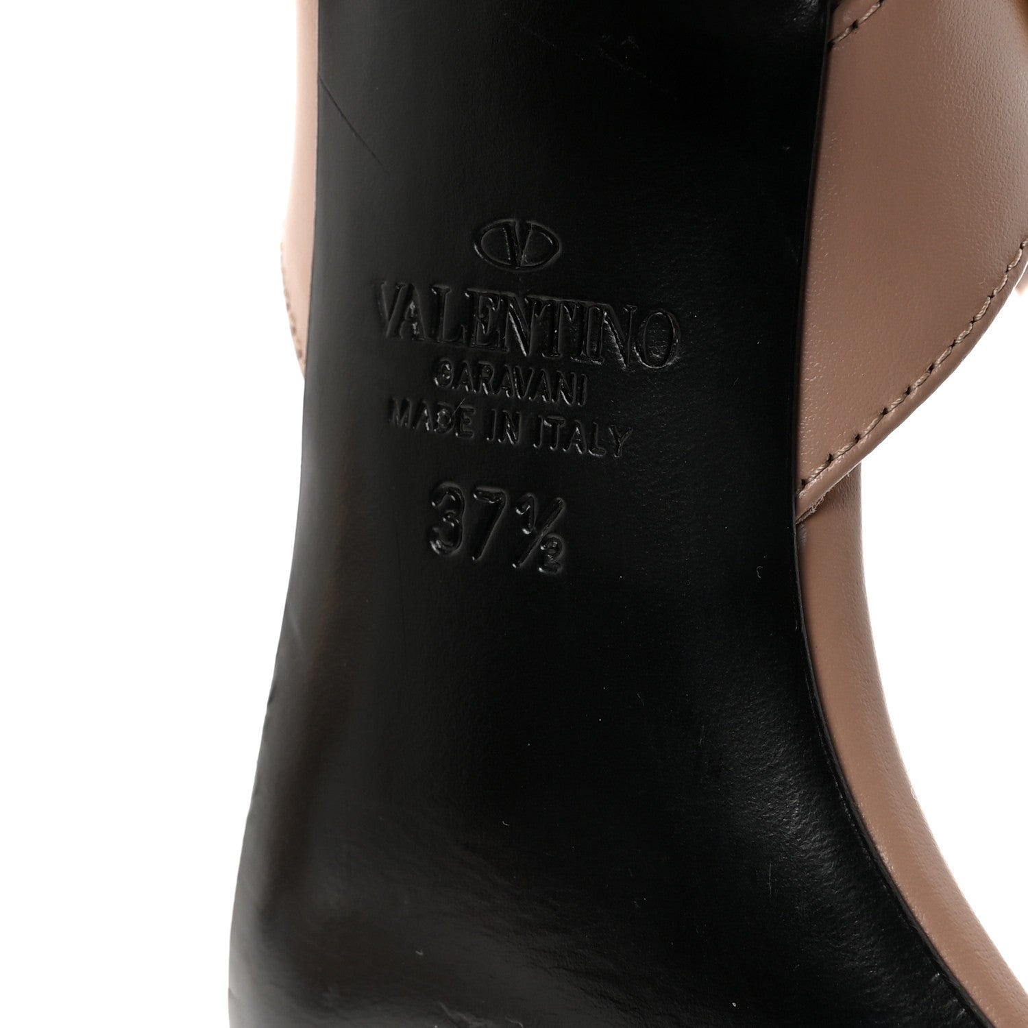 Valentino Garavani Calfskin Roman Stud 60mm Sandals 37.5 Rose